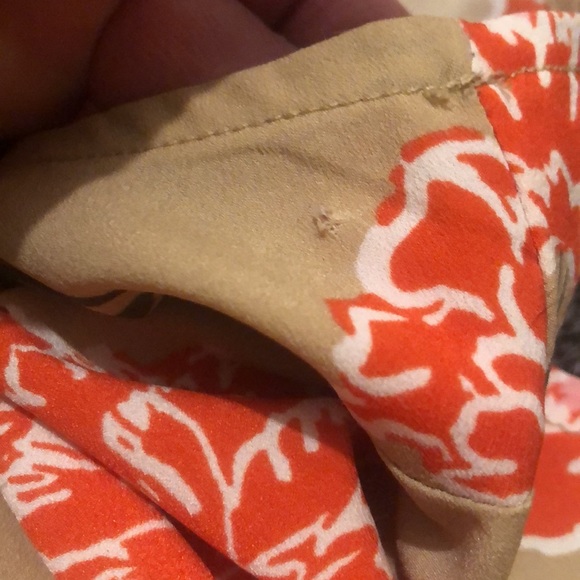 Banana Republic Brand Women's 4 Petite Tan Floral Button Down Sleeveless Dress - Picture 3 of 7